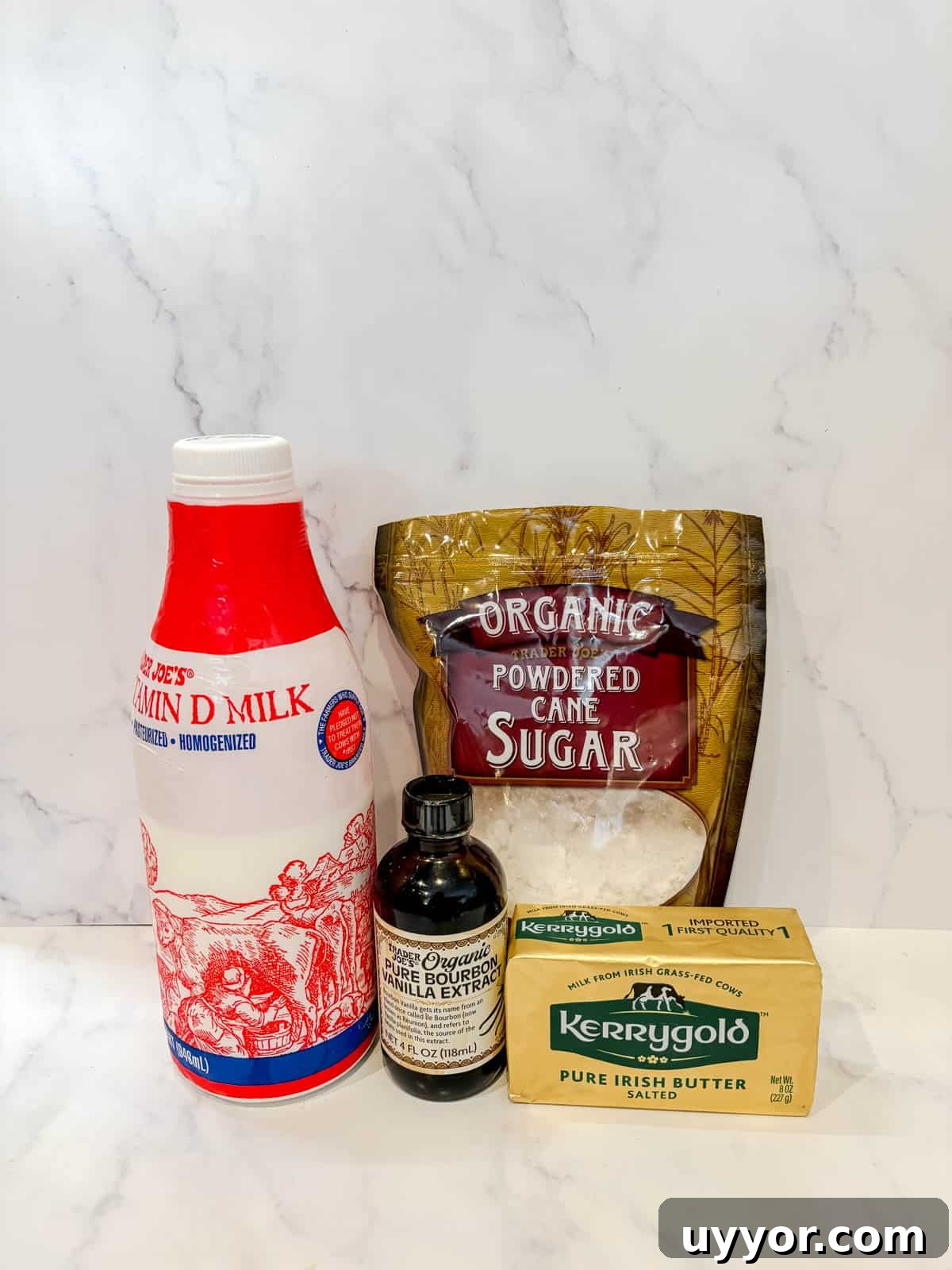 Mini Funfetti Cupcakes: Small-Batch Party Recipe for 12 4 Ingredients needed to make the frosting for small batch funfetti cupcakes.