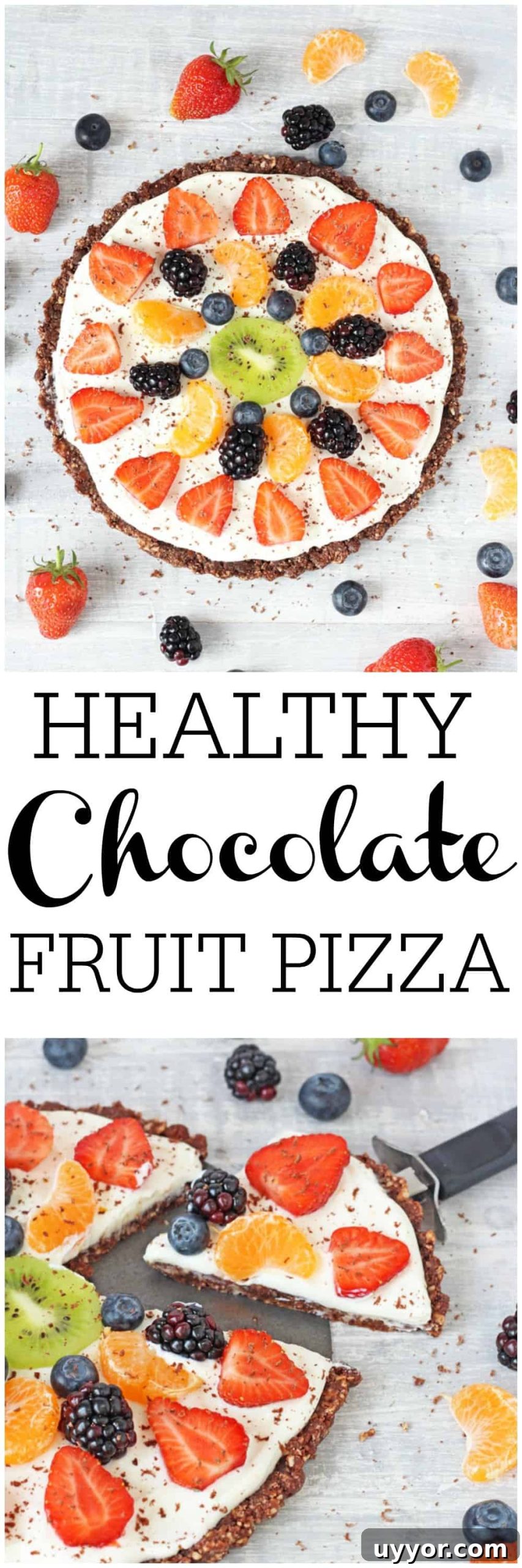 No-Bake Chocolate Fruit Pizza Recipe for Guilt-Free Indulgence 7 Looking for a delicious and healthy dessert that the whole family can enjoy? Try my gluten free, no bake Chocolate Fruit Pizza! | My Fussy Eater blog