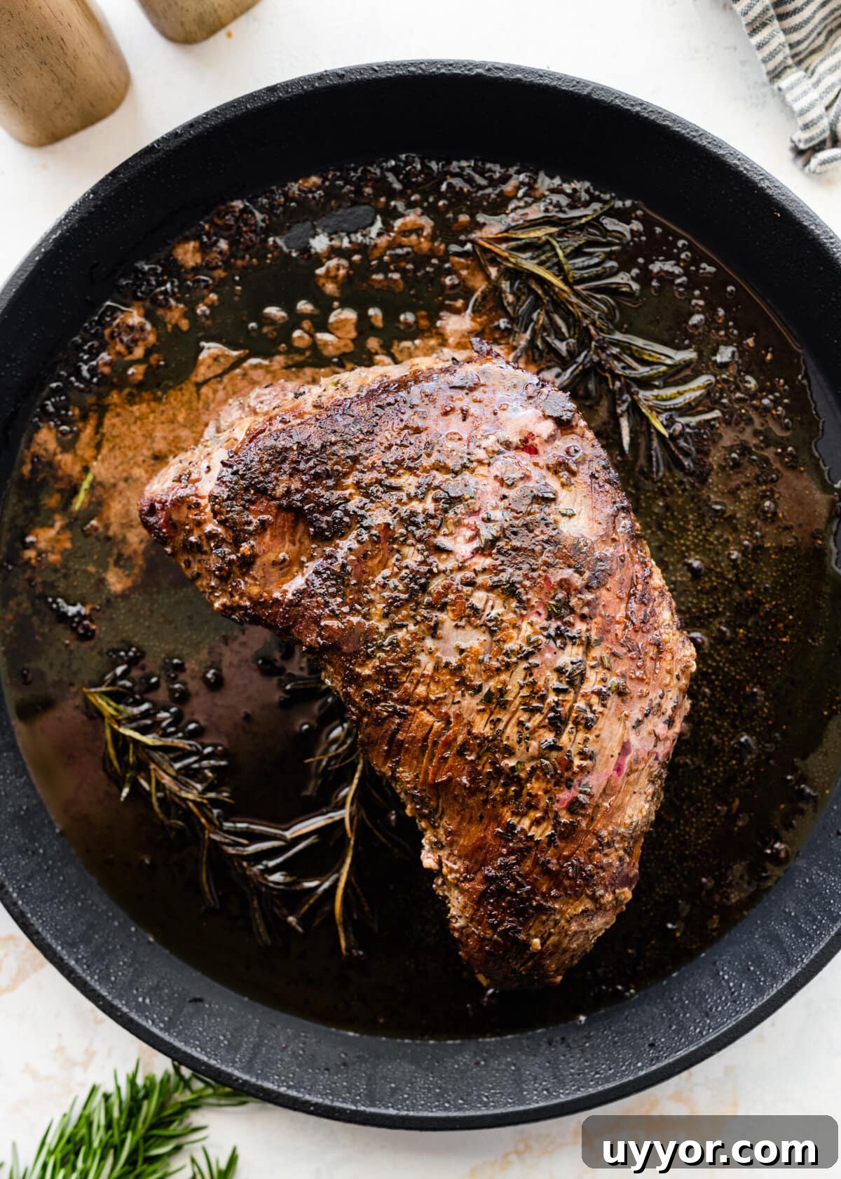How to make Best Skillet Tri-Tip Steak Recipe (step-by-step) instructions: sear on both sides.