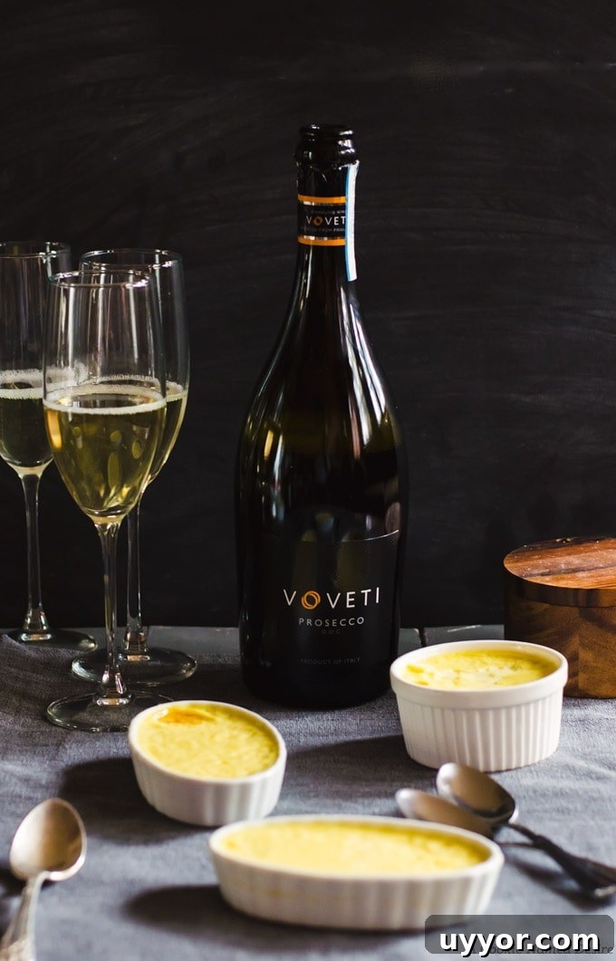 VOVETI wine with white chocolate creme brulee and blackberry jam