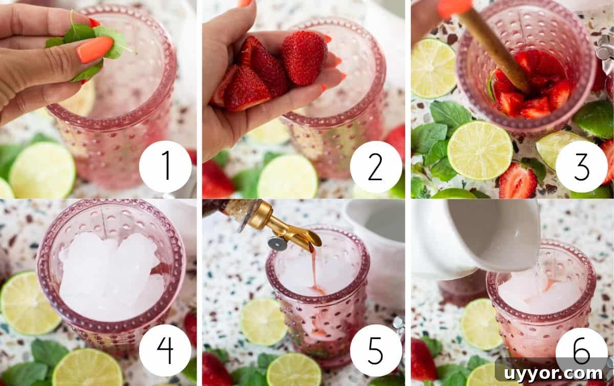 Strawberry Mojito Mocktail Recipe: Refreshing Non-Alcoholic Cocktail 5 Step-by-Step Strawberry Mojito Mocktail