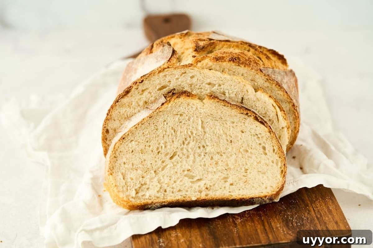 round loaf of bread cut into slices