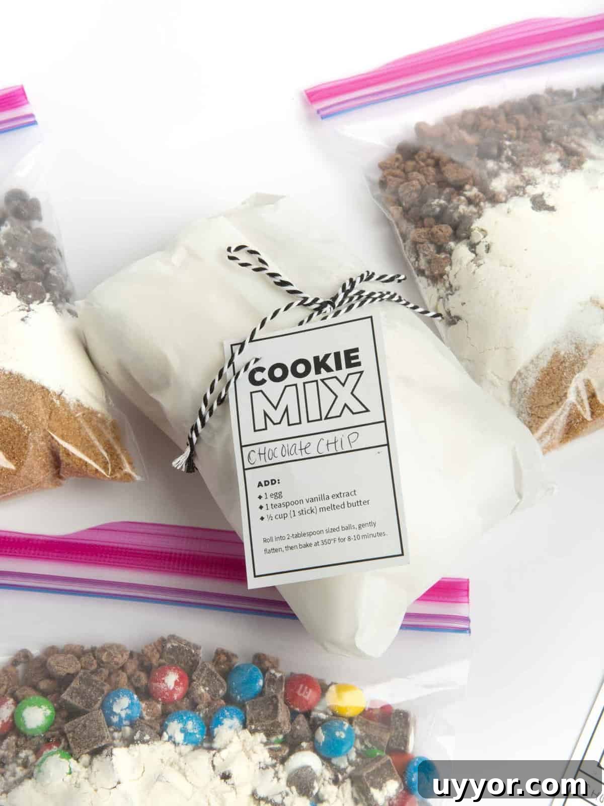 how to gift cookie mix in a bag without jar