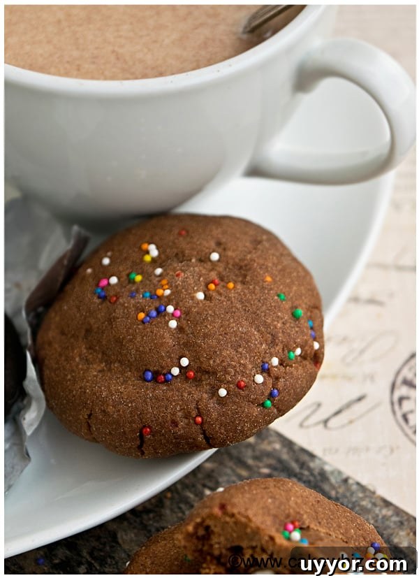 Peppermint Stuffed Chocolate Sugar Cookies on White Plate