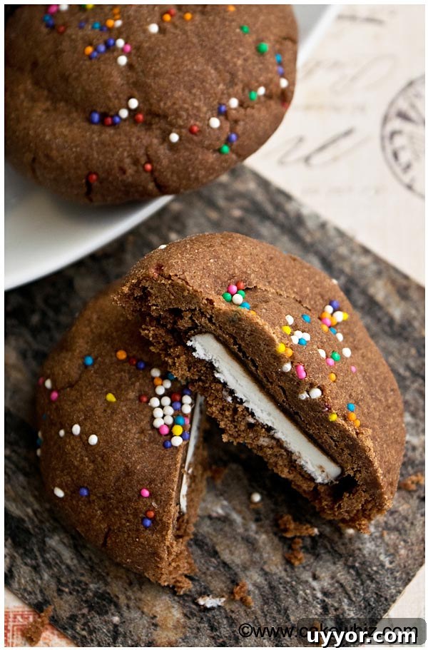 Festive Holiday Cookies With Sprinkles That are Cut in Half