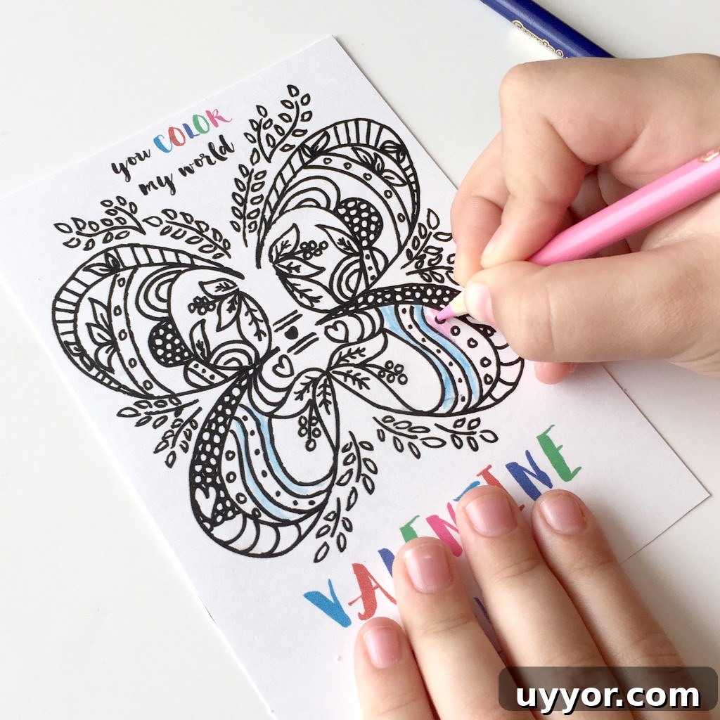 Color My World Valentine Coloring Pages & Craft Ideas 2 STMLSqColorValentine