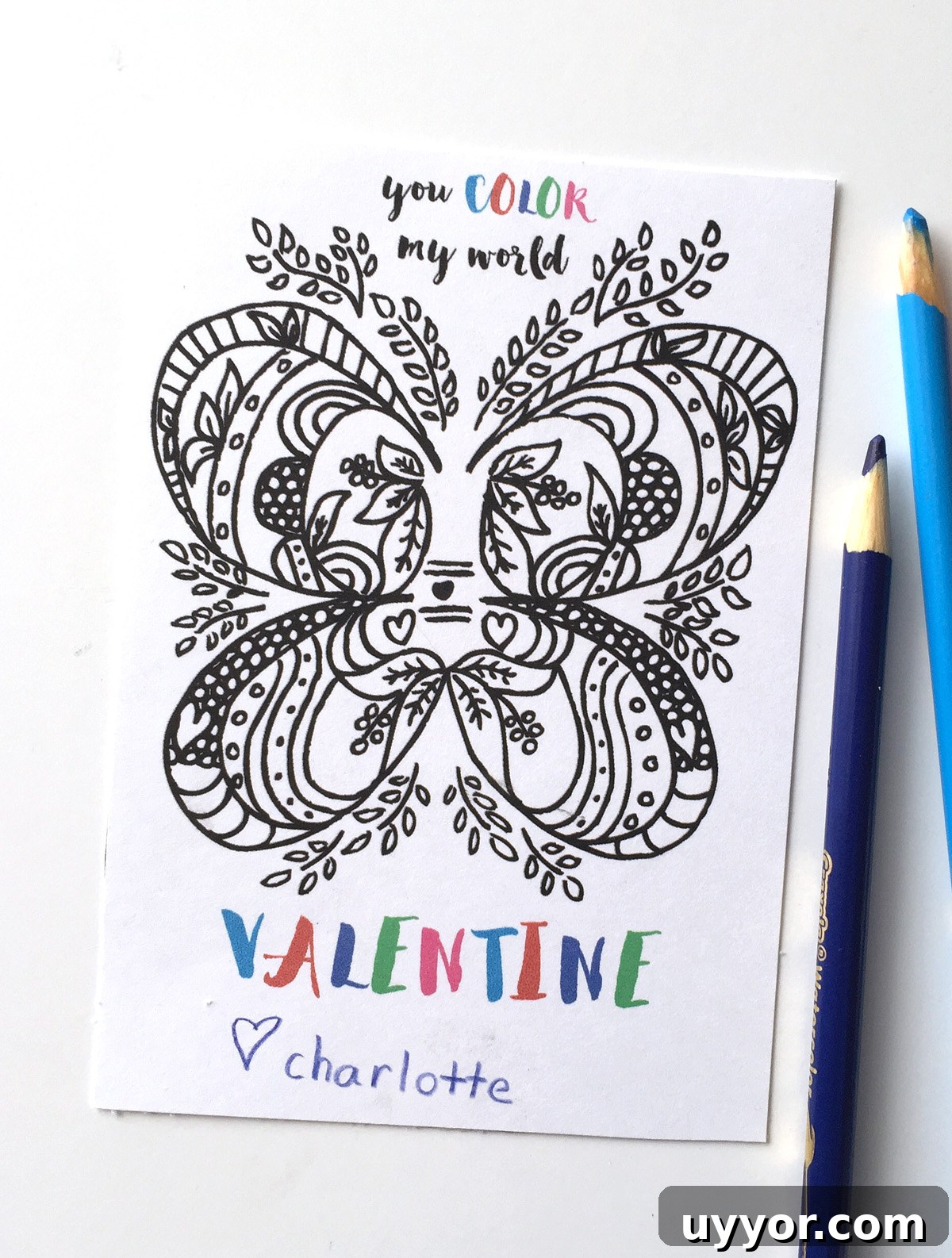 Color My World Valentine Coloring Pages & Craft Ideas 5 STMLValentineVertical