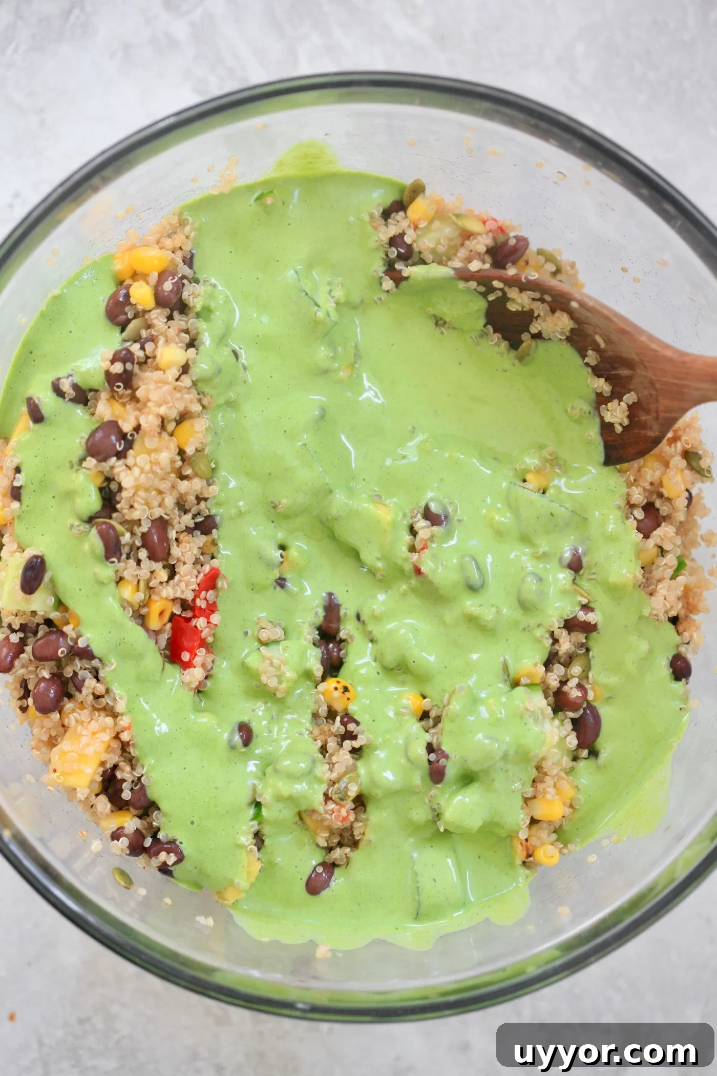 Creamy Cilantro Lime Dressing Recipe for Salads & Marinades 2 green dressing over salad