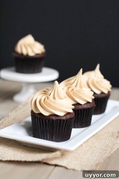 Chocolate Cupcakes with Biscoff Buttercream Icing from thelittlekitchen.net