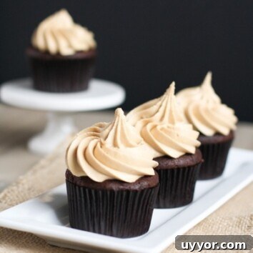 Chocolate Cupcakes with Biscoff Buttercream Icing from thelittlekitchen.net