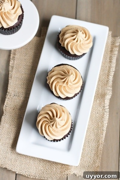 Chocolate Cupcakes with Biscoff Buttercream Icing from thelittlekitchen.net
