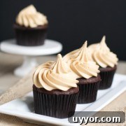 Chocolate Cupcakes with Biscoff Buttercream Icing from thelittlekitchen.net