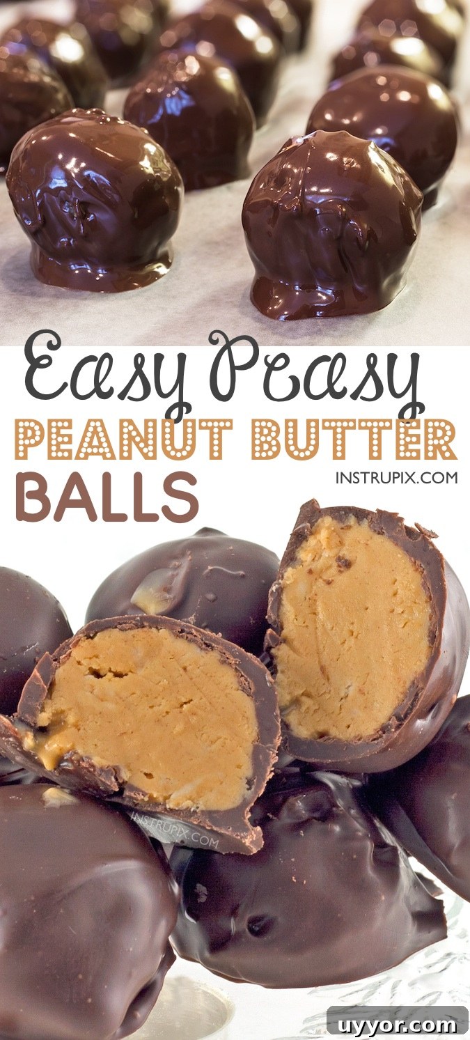 No-Bake Peanut Butter Balls Recipe — Quick 3-Ingredient Treat 11 Easy No Bake Peanut Butter Chocolate Truffle Balls (A.K.A Buckeyes).... so simple and delicious! You can't eat just one. They're the perfect Christmas dessert idea for a crowd. Instrupix.com