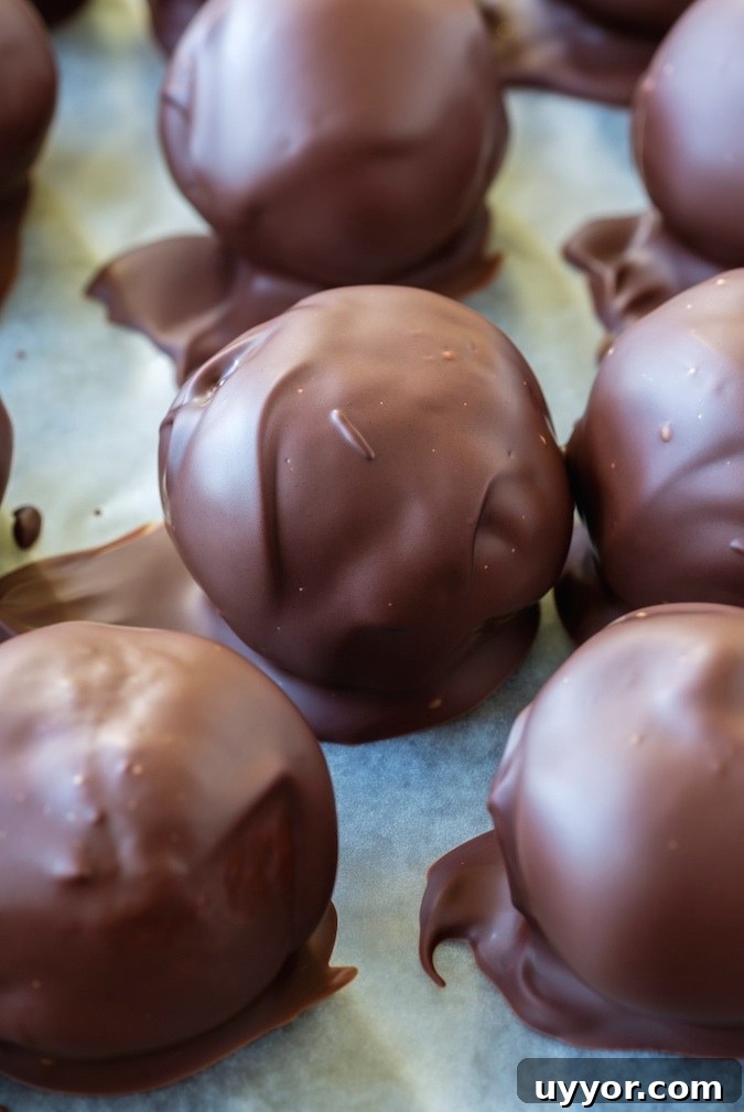 No-Bake Peanut Butter Balls Recipe — Quick 3-Ingredient Treat 3 Easy No Bake Peanut Butter Chocolate Truffle Balls (A.K.A Buckeyes).... so simple and delicious! You can't eat just one. Instrupix.com