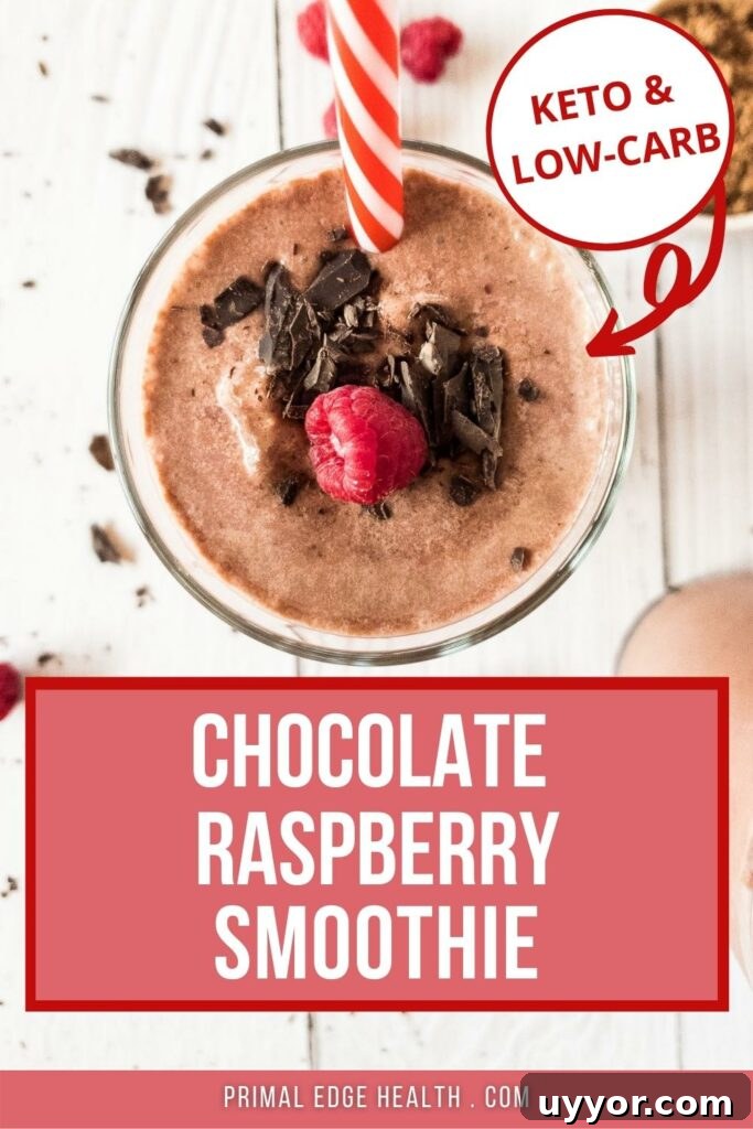 Chocolate Raspberry Smoothie - by Primal Edge Health.