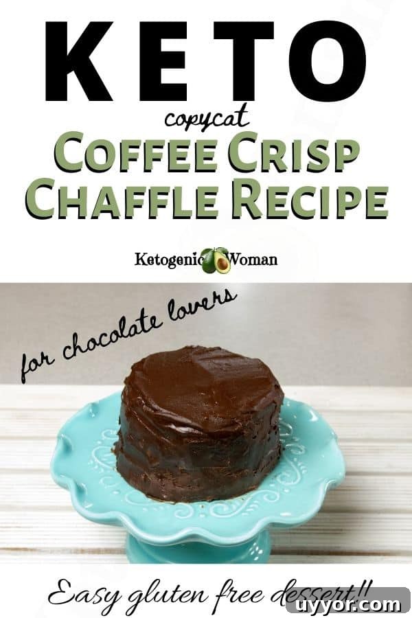 Keto copycat coffee crisp chaffle recipe for chocolate lovers.