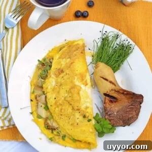 Microgreen Omelette Recipe: Flavorful High-Protein Breakfast 7 A plate with an omelette on it.
