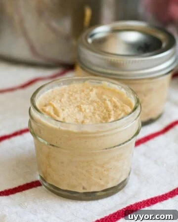 Homemade Dijon Mustard recipe in a 4 oz Ball canning jar