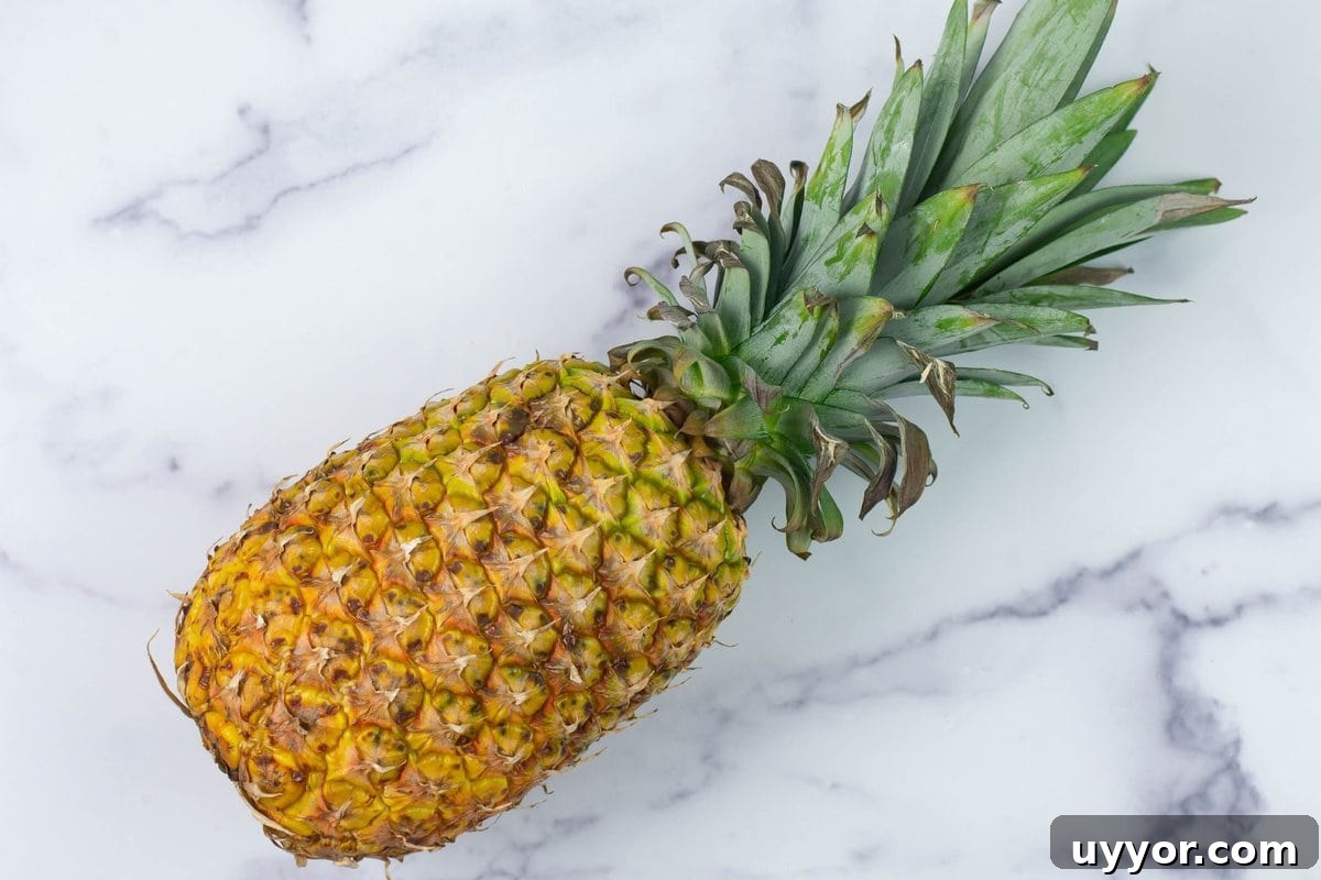 How to Preserve Pineapple by Canning: Step-by-Step Guide 3 Whole fresh ripe pineapple on its side.