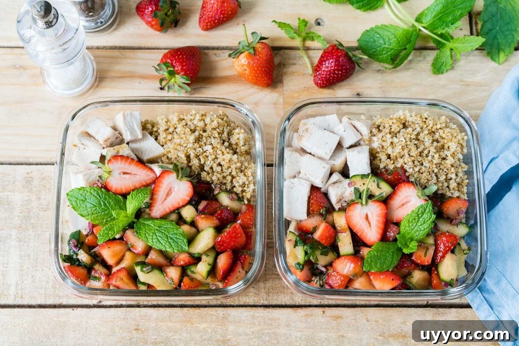 Roasted Chicken Strawberry Salsa Bowls Recipe