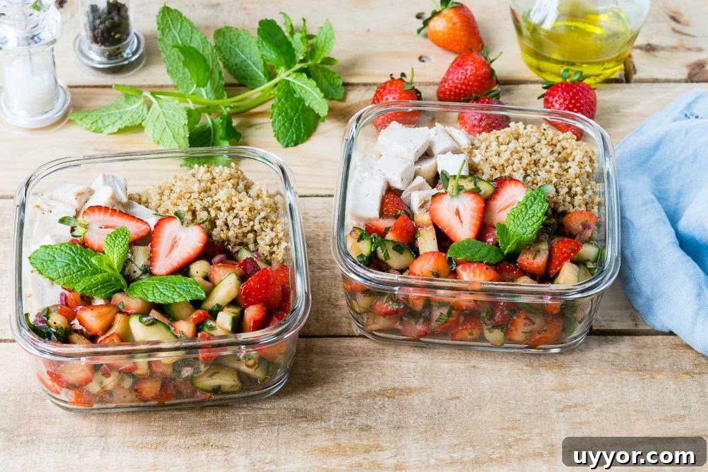 Chicken Strawberry Salsa Bowls Meal Prep