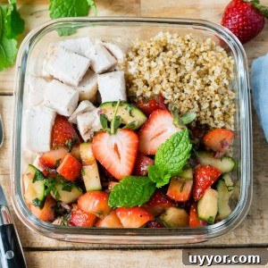 Roasted Chicken + Strawberry Salsa Bowls