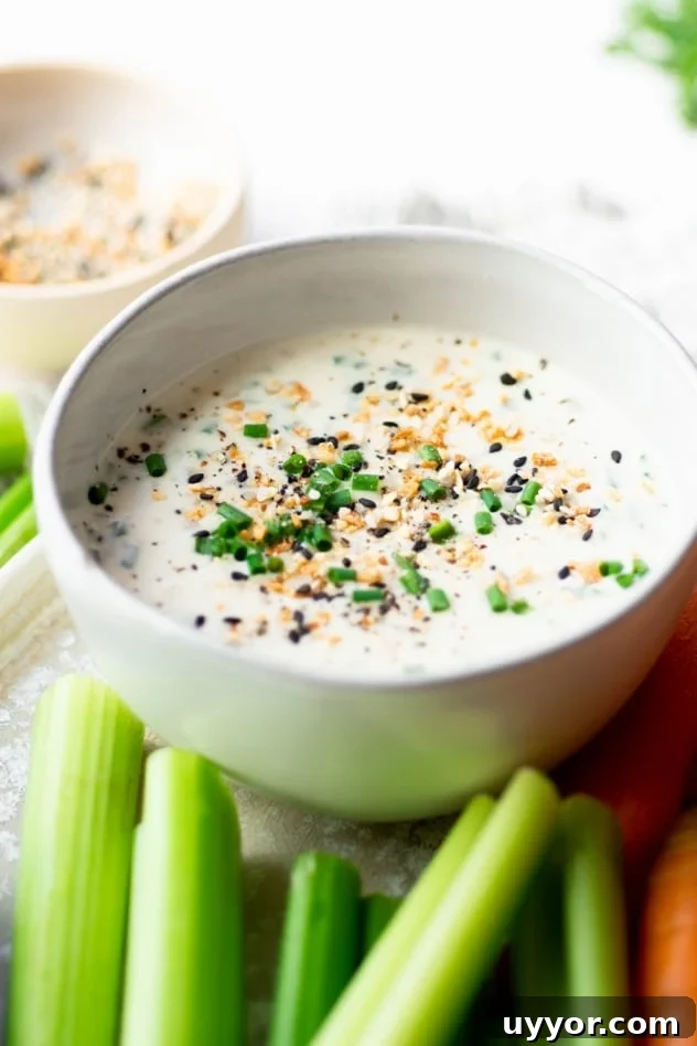 Creamy dairy free ranch with everything bagel spice