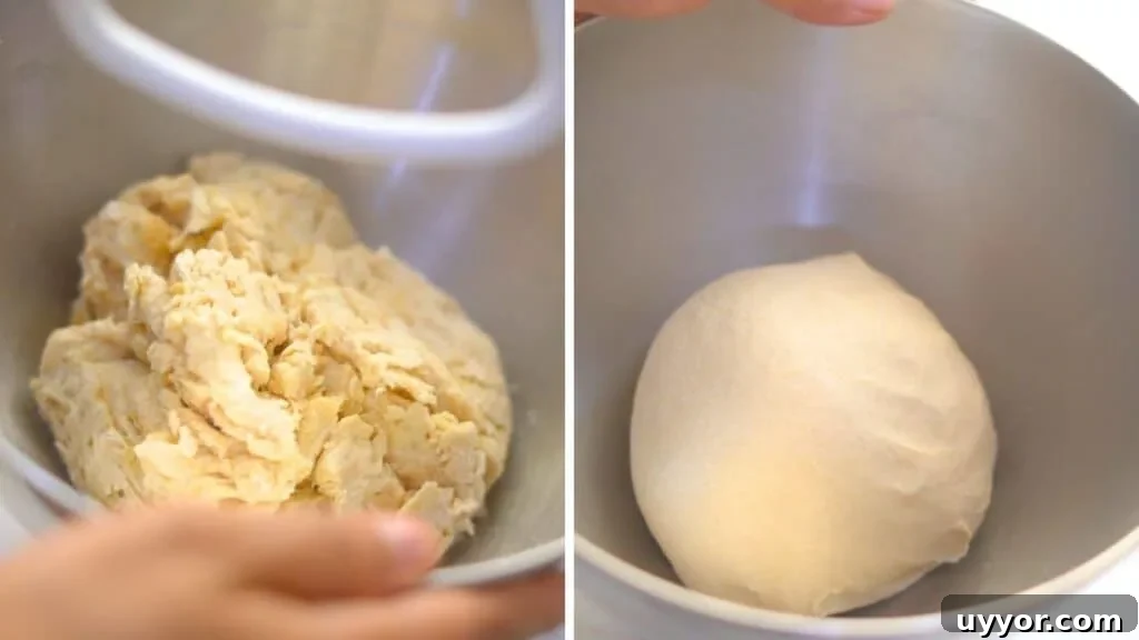 knead the sourdough flatbread dough