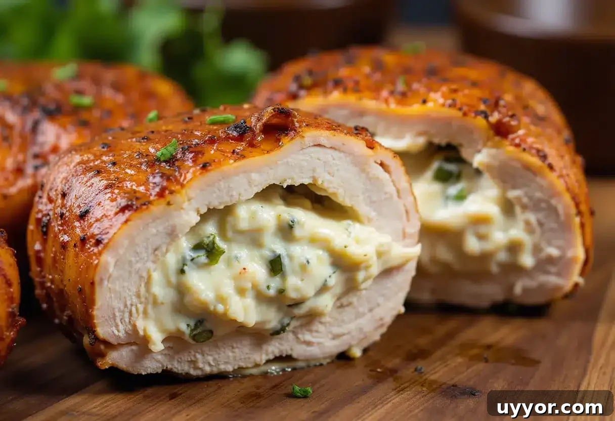 Smoked Stuffed Chicken Breasts with Creamy Cheese Filling 4 stuffed smoked chicken breast