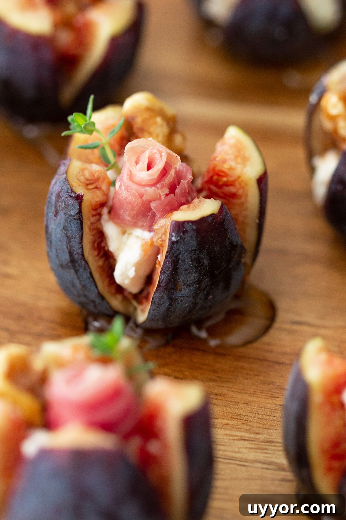 Prosciutto-Wrapped Figs Stuffed with Goat Cheese and Honey 3 Stuffed Figs with Goat Cheese