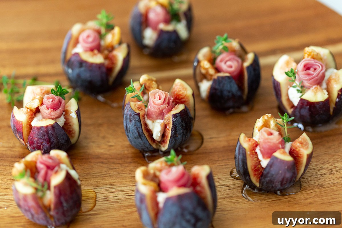 Prosciutto-Wrapped Figs Stuffed with Goat Cheese and Honey 4 Goat Cheese Stuffed Figs with Prosciutto