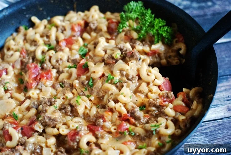 One-Pot Cheeseburger Macaroni Skillet Recipe 4 One Pan Cheeseburger Macaroni