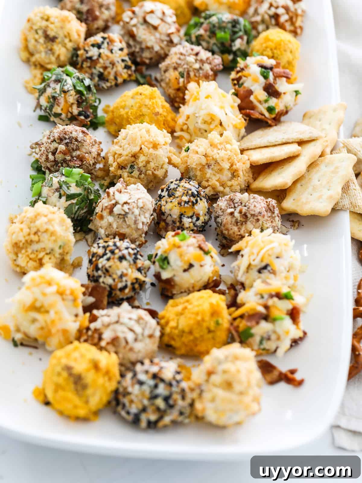 Savory Mini Cheese Truffles: Bite-Sized Party Cheese Balls 3 Closer view of cheese truffle appetizers