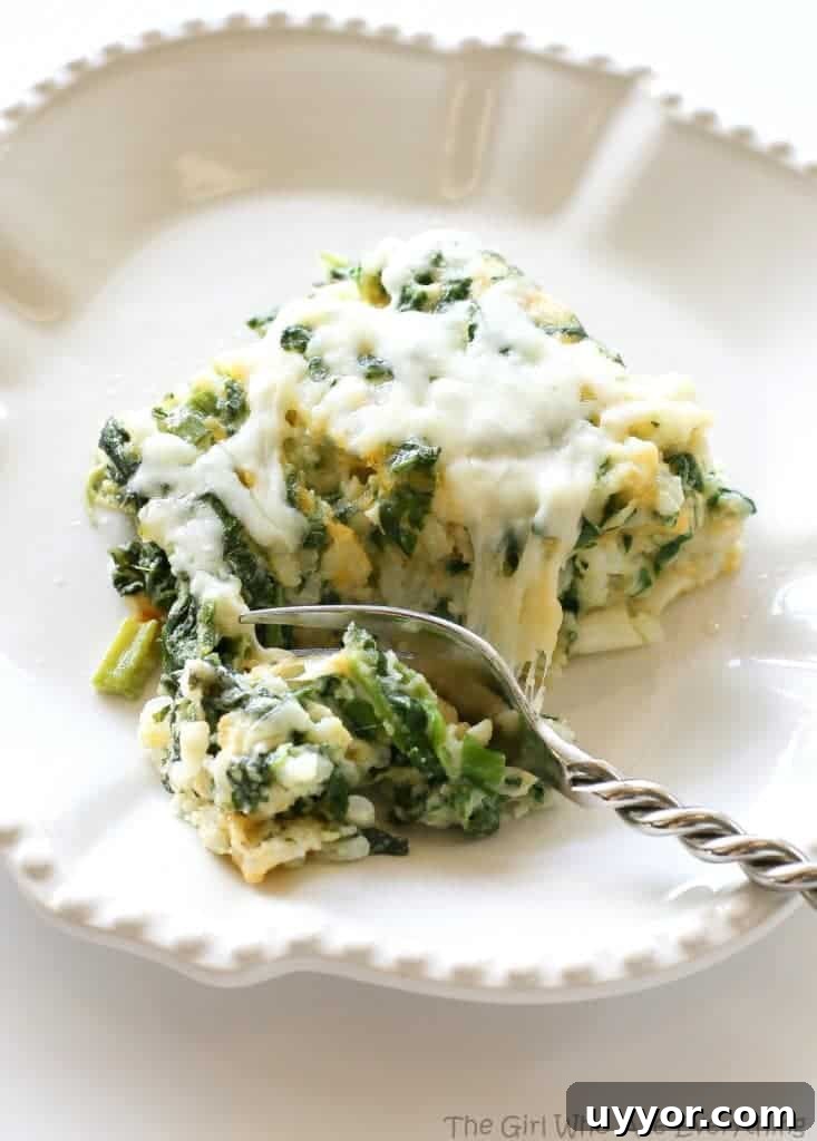 Spinach Parmesan Rice Bake - a cheesy side dish with spinach, cheese, and rice.