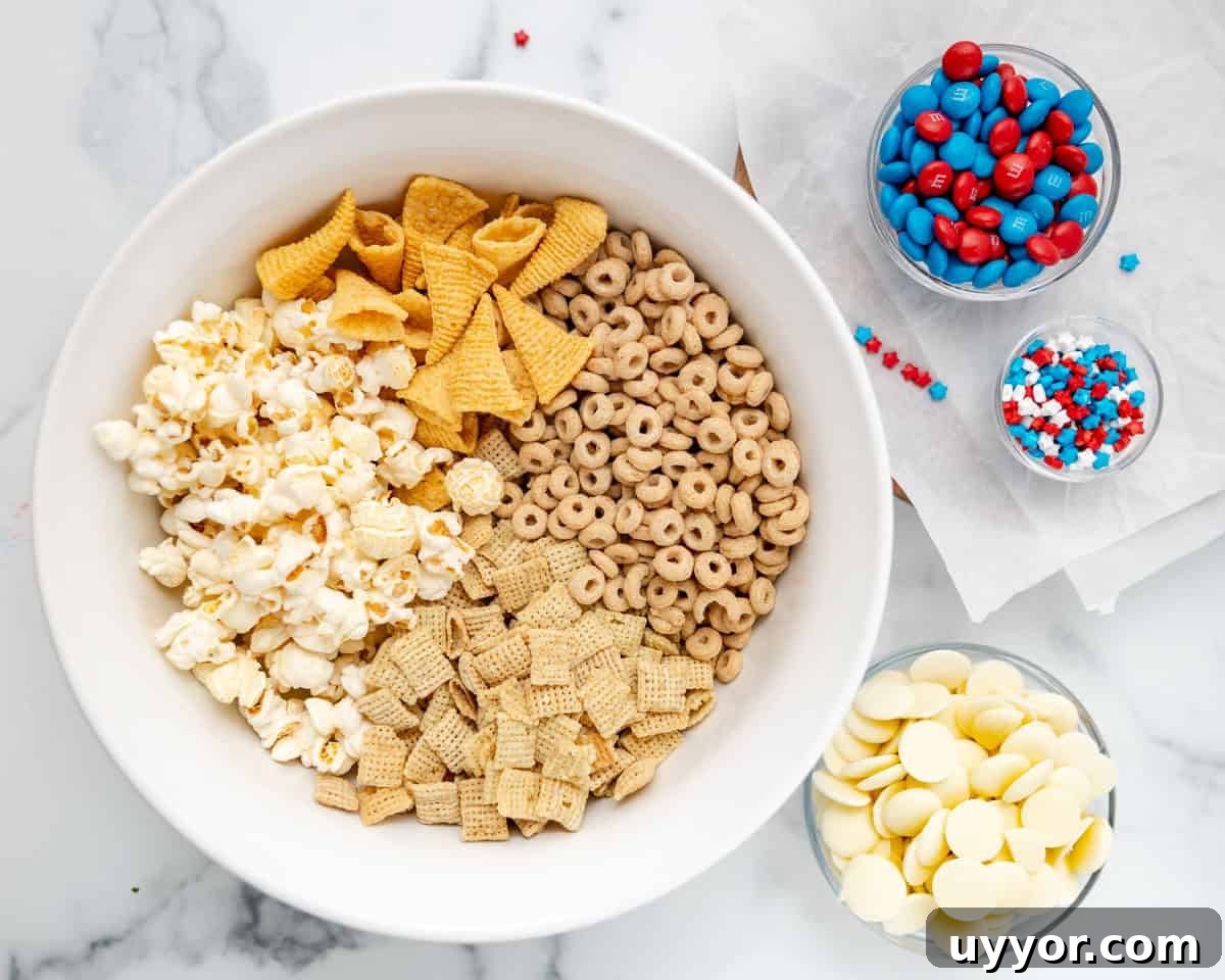 Patriotic Red White & Blue Chex Mix Recipe for 4th of July 3 img 90610 2