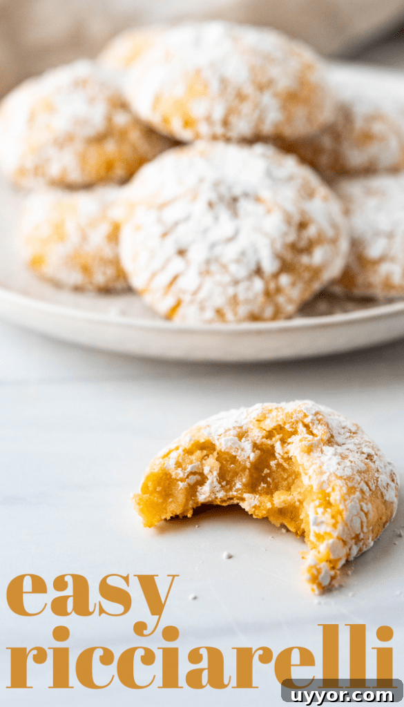 Chewy Ricciarelli: Traditional Italian Almond Cookies 11 a pin for ricciarelli Italian almond cookies.