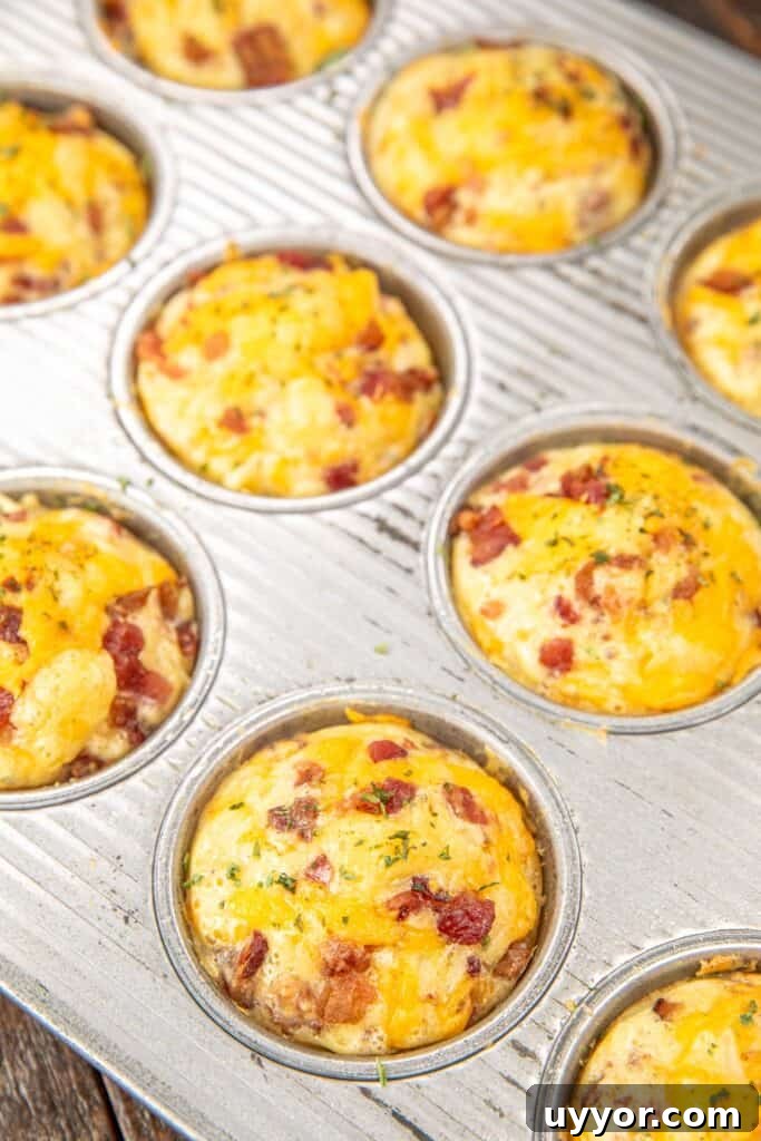 crack hash brown breakfast muffins in a muffin pan