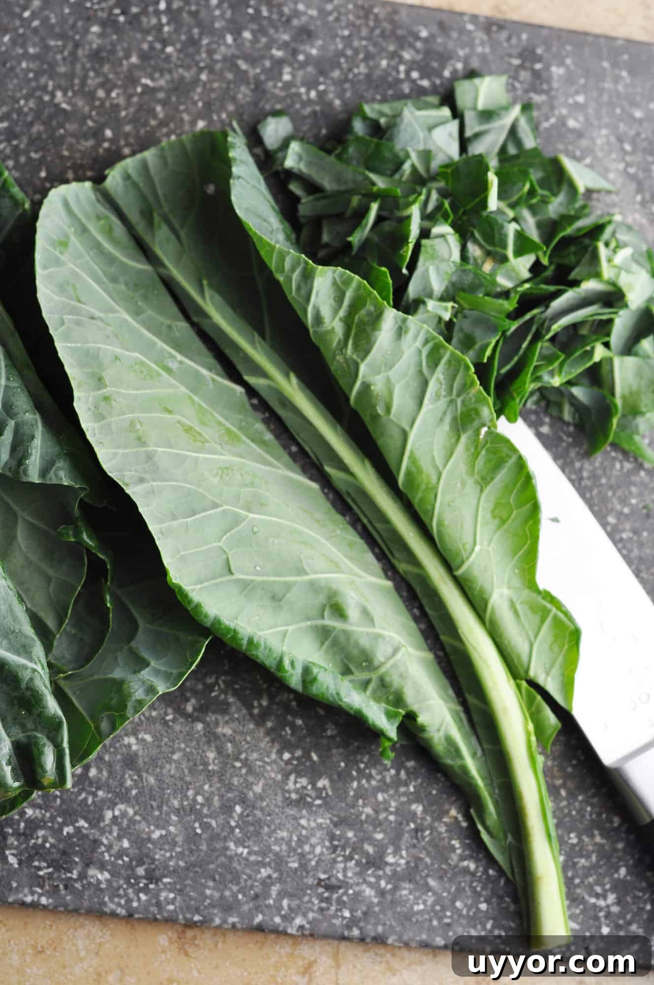 Southern Collard Greens with Ham Hock Recipe for Authentic Flavor 4 Preparing collard greens