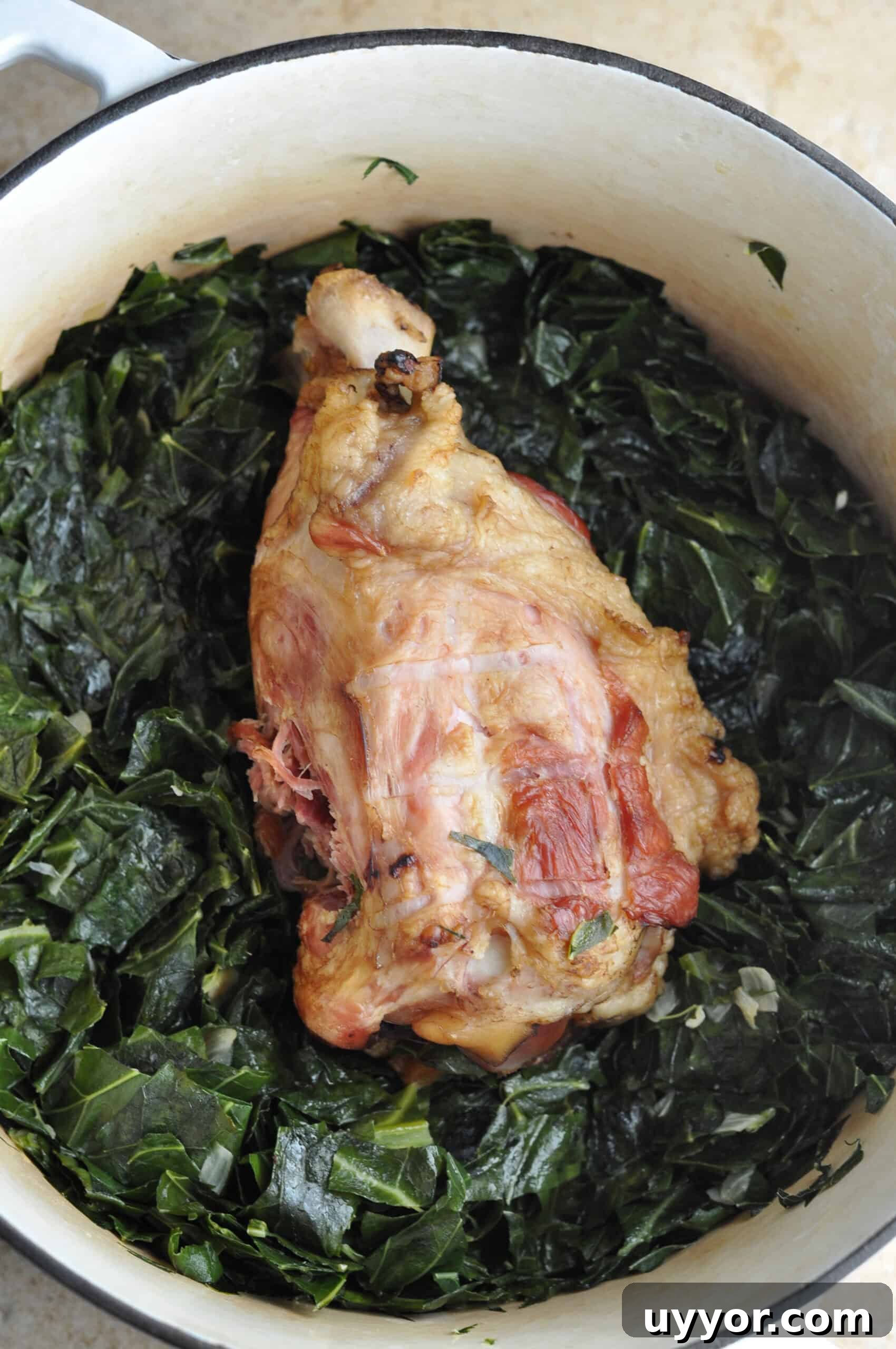 Southern Collard Greens with Ham Hock Recipe for Authentic Flavor 8 Removing ham hock