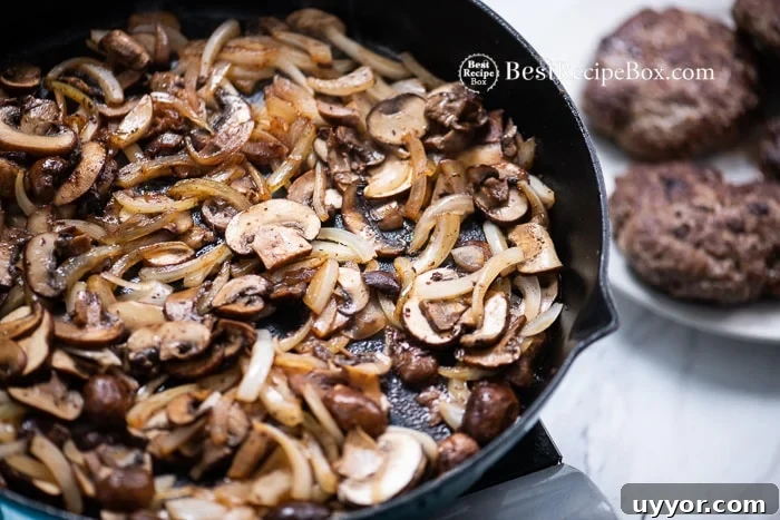 Best Mushroom gravy Recipe with Salisbury Steak @BestRecipeBox Best Mushroom gravy Recipe with Salisbury Steak step by step