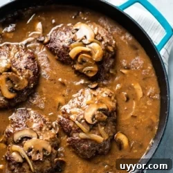 Salisbury Steak with Savory Mushroom and Onion Gravy 2 Salisbury Steak Recipe with Mushroom Gravy | @BestRecipeBox