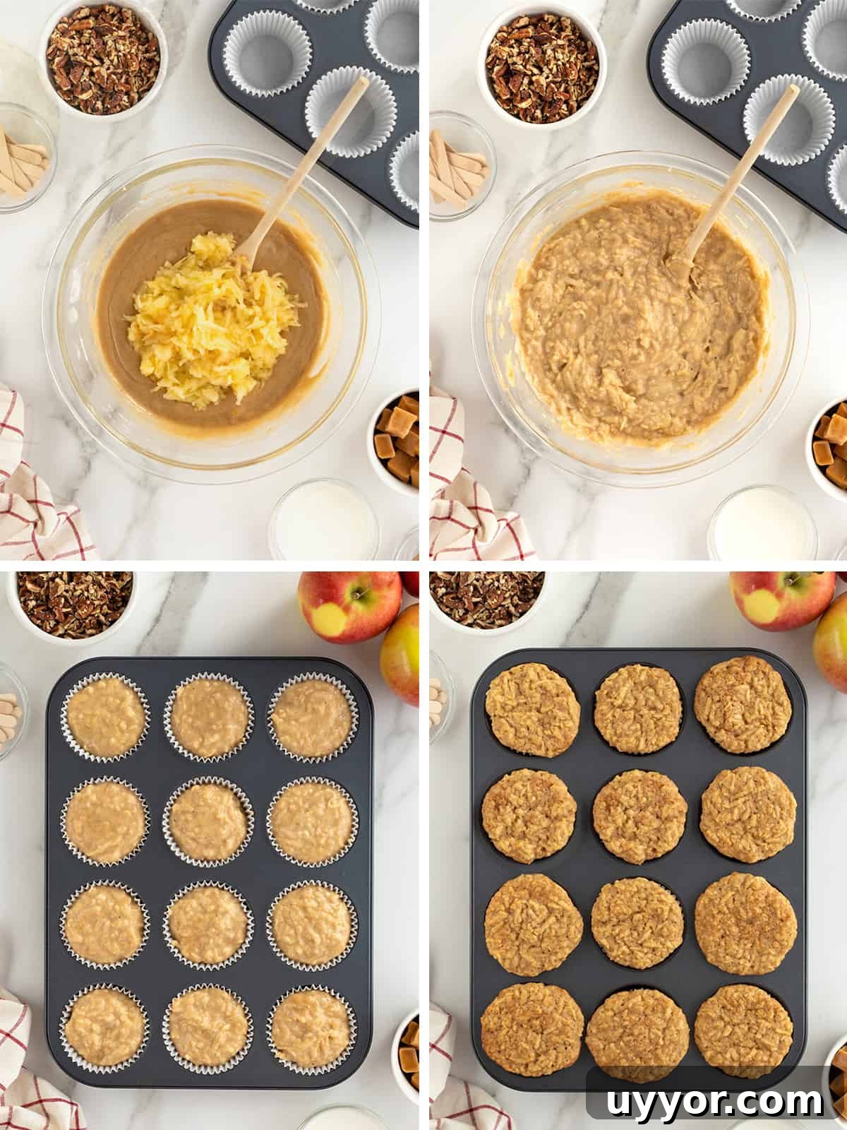 Caramel Apple Cupcake Recipe with Brown Butter Streusel 8 Steps to make caramel apple cupcakes