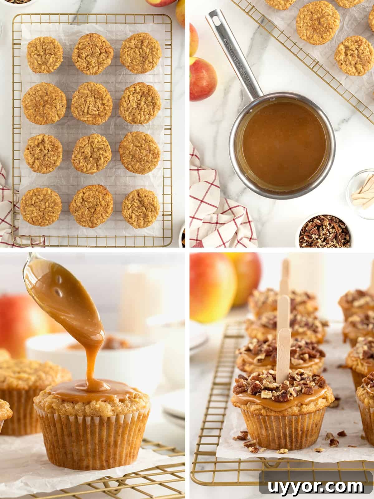 Caramel Apple Cupcake Recipe with Brown Butter Streusel 9 Steps to make caramel apple cupcakes.